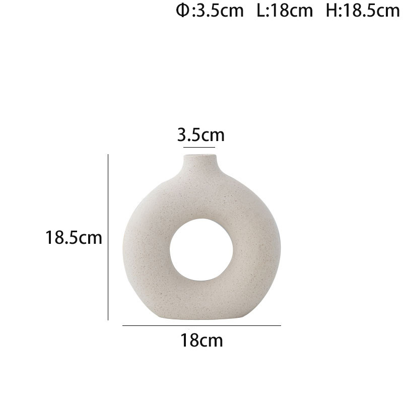 Bình gốm hình bánh Donut