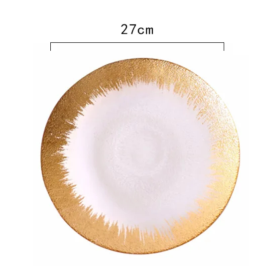 Dĩa thủy tinh phối vàng