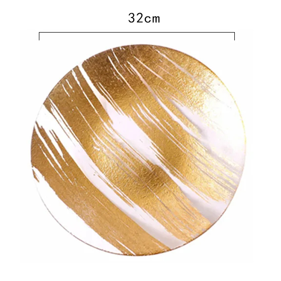 Dĩa thủy tinh phối vàng