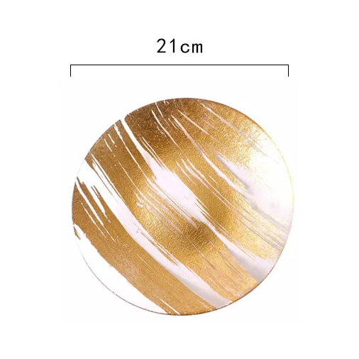 Dĩa thủy tinh phối vàng