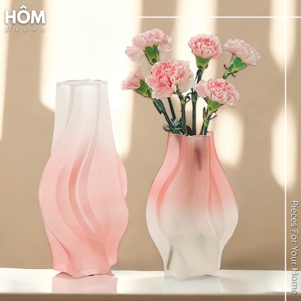 Bình thủy tinh xoắn ốc mờ