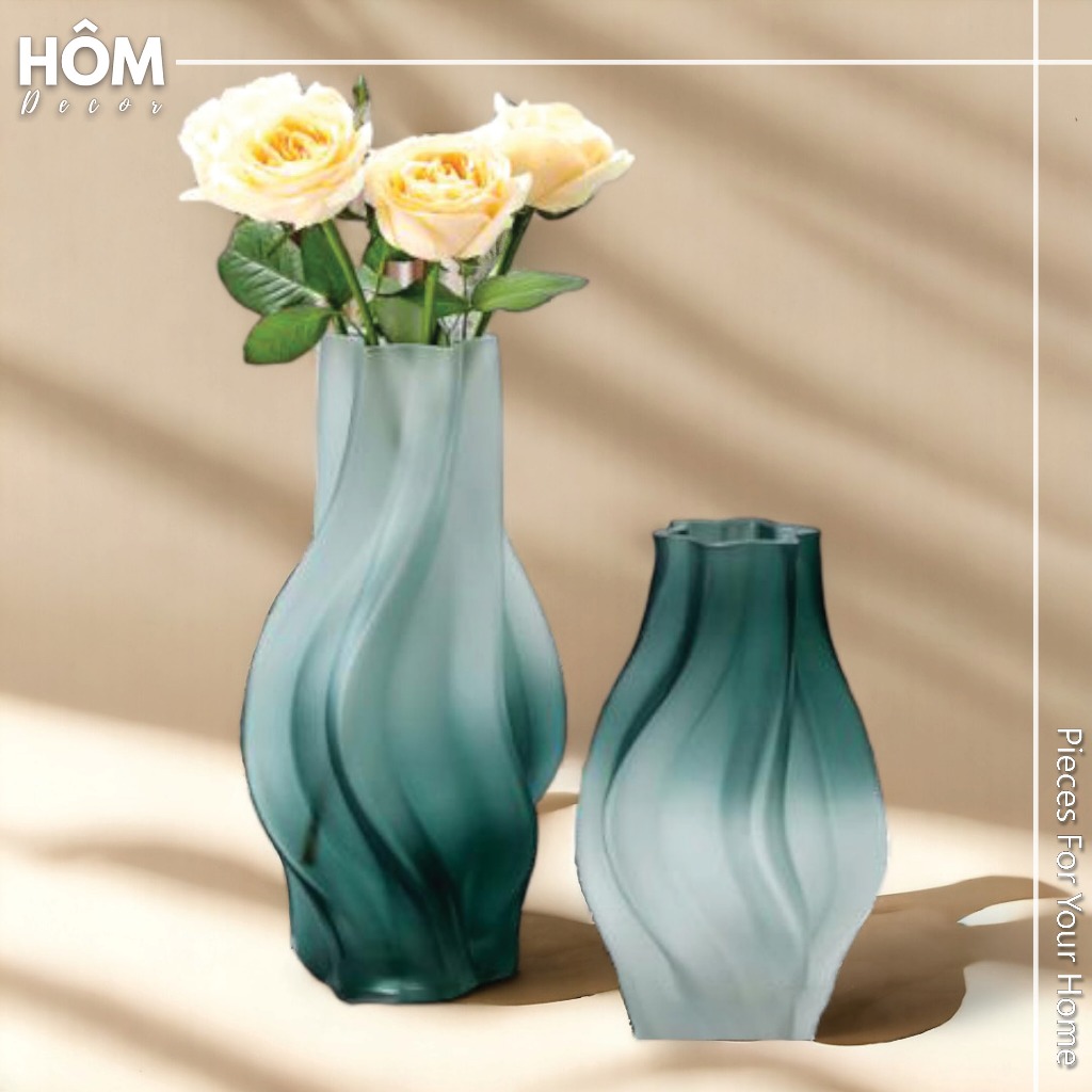 Bình thủy tinh xoắn ốc mờ