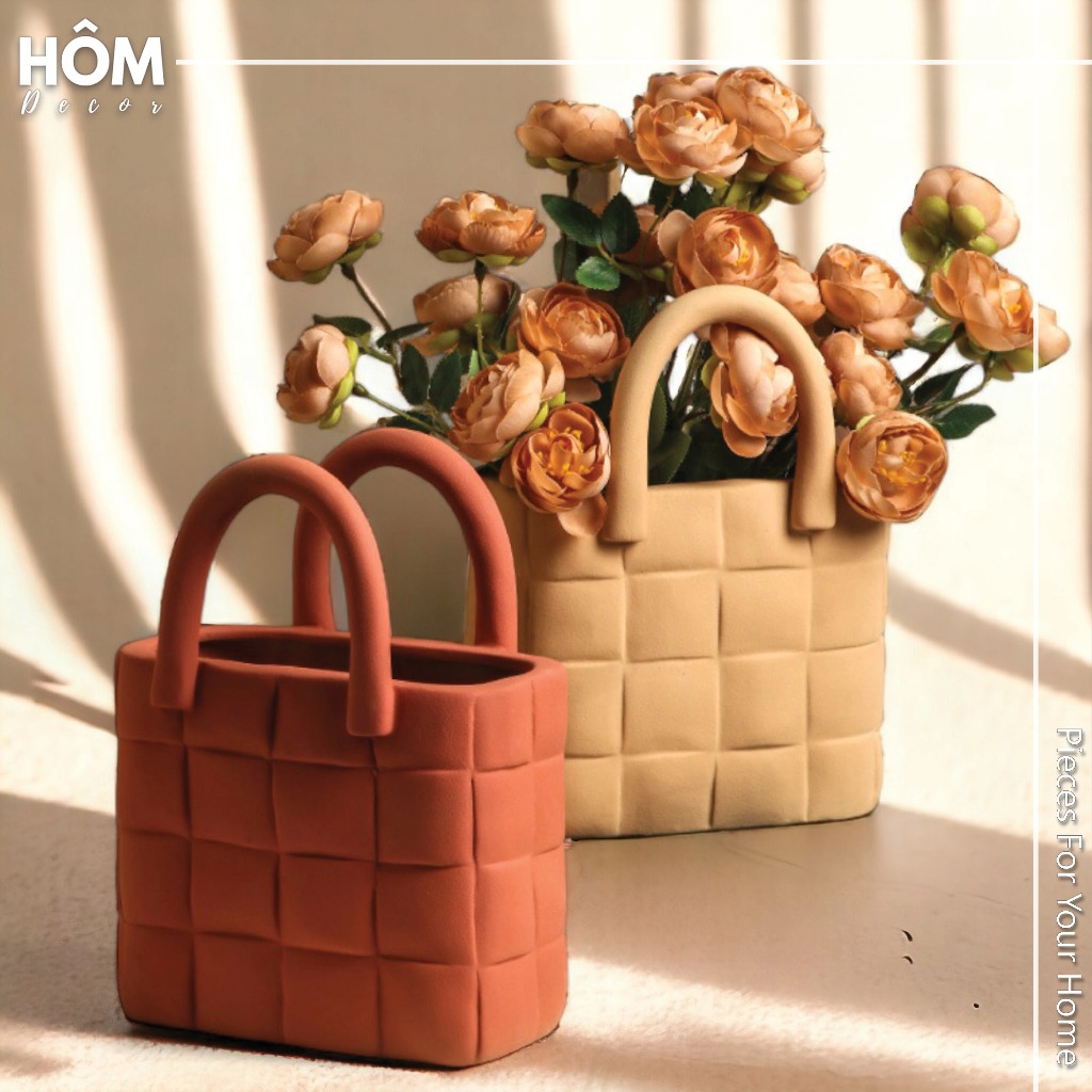 Giỏ hoa trang trí bằng gốm