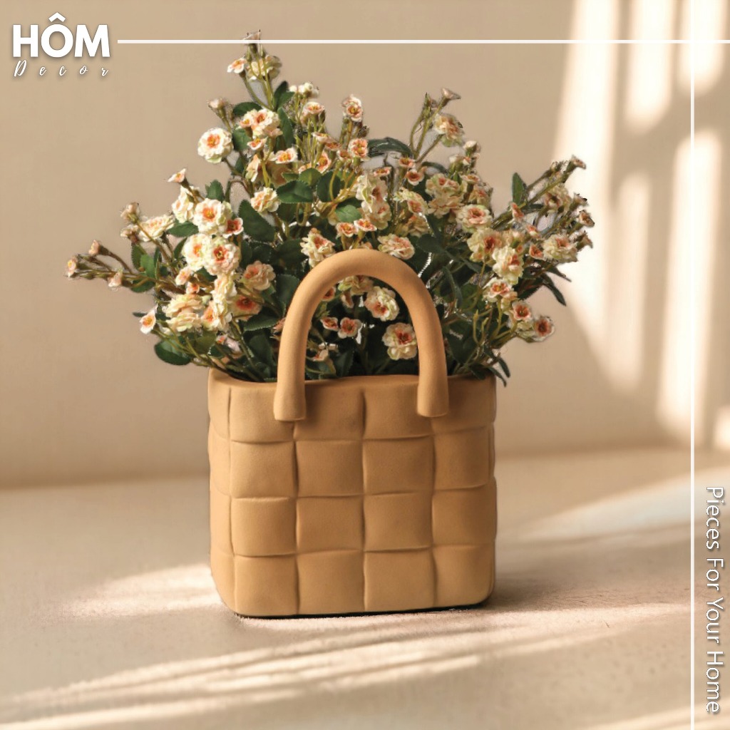 Giỏ hoa trang trí bằng gốm