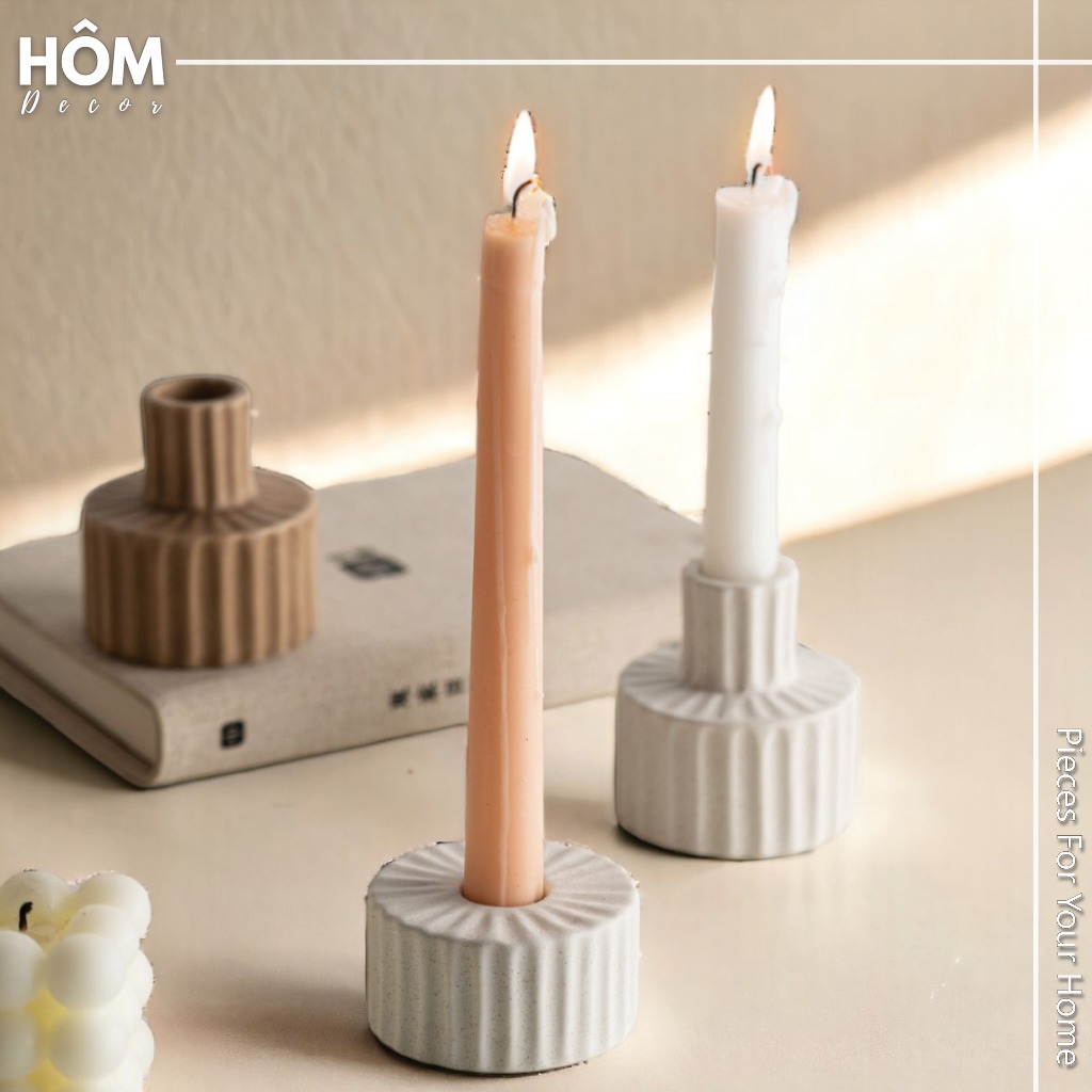 Đế sứ đỡ nến, đế nến trang trí bắc âu