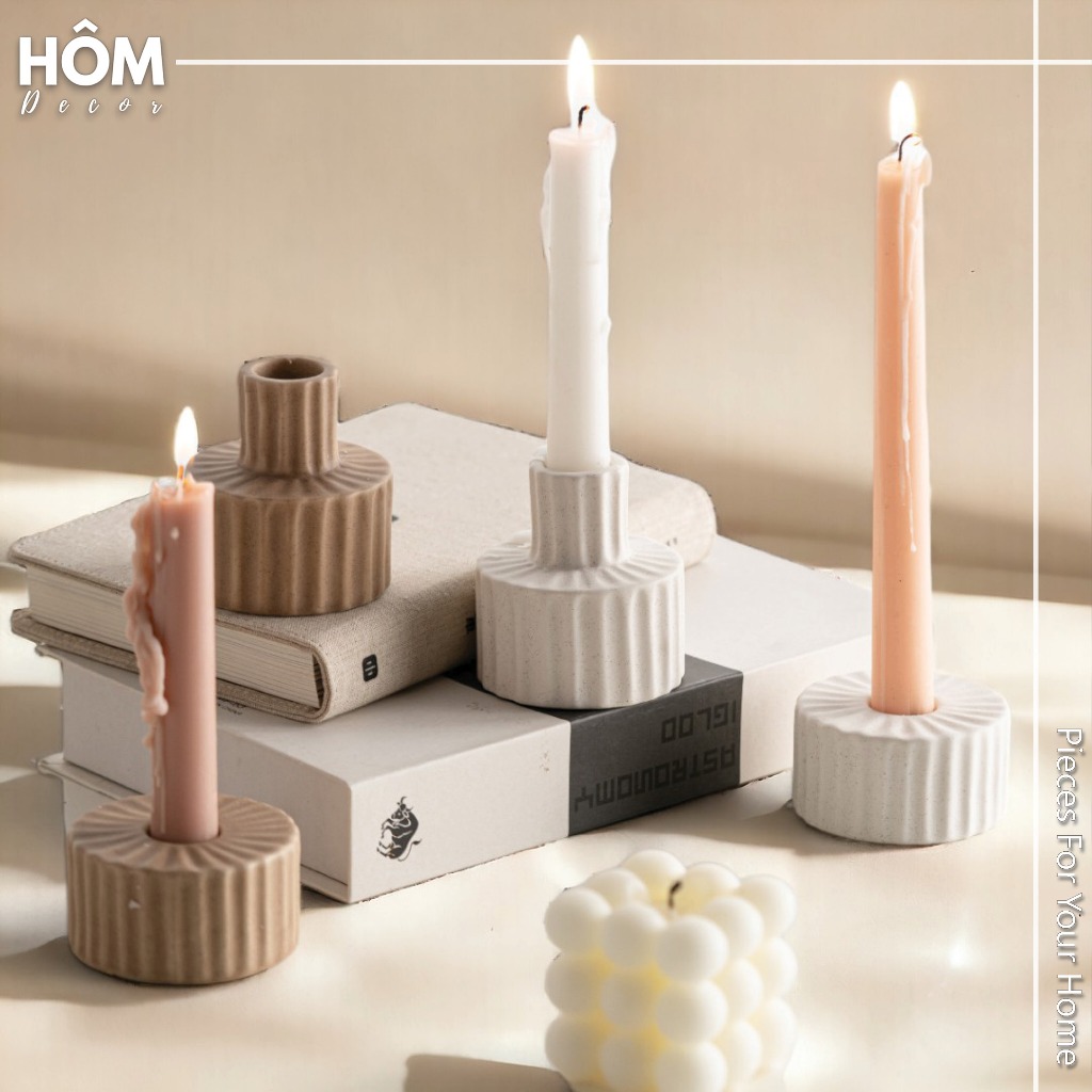 Đế sứ đỡ nến, đế nến trang trí bắc âu