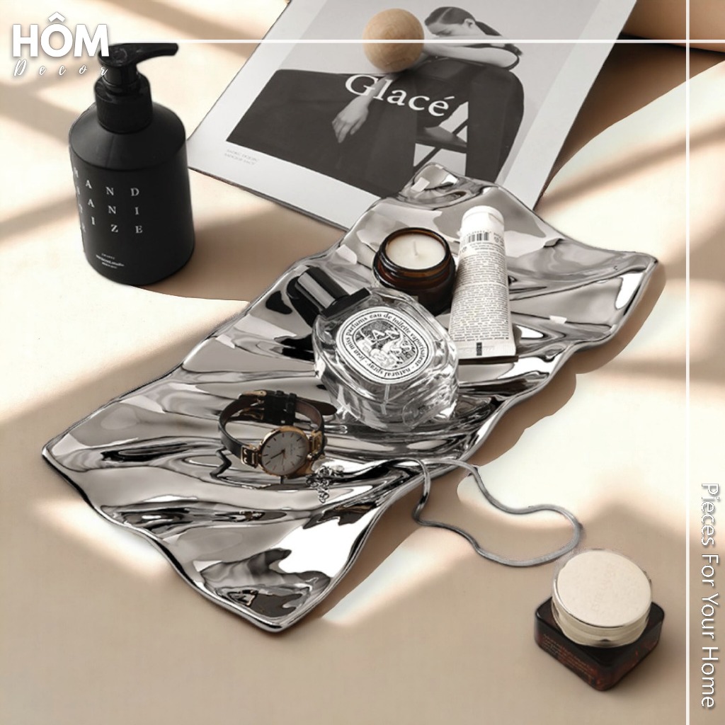 Khay lượn sóng trang trí chữ nhật