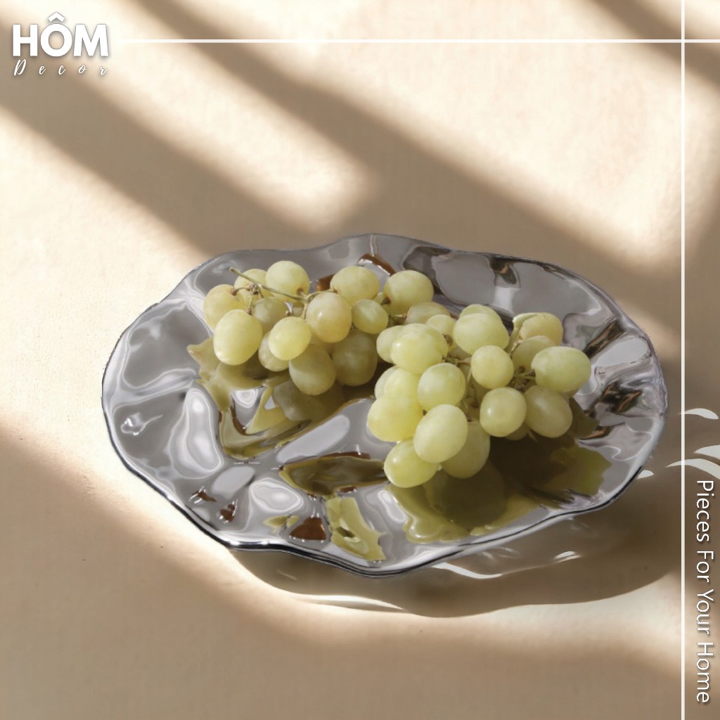 Khay tròn lượn sóng trang trí