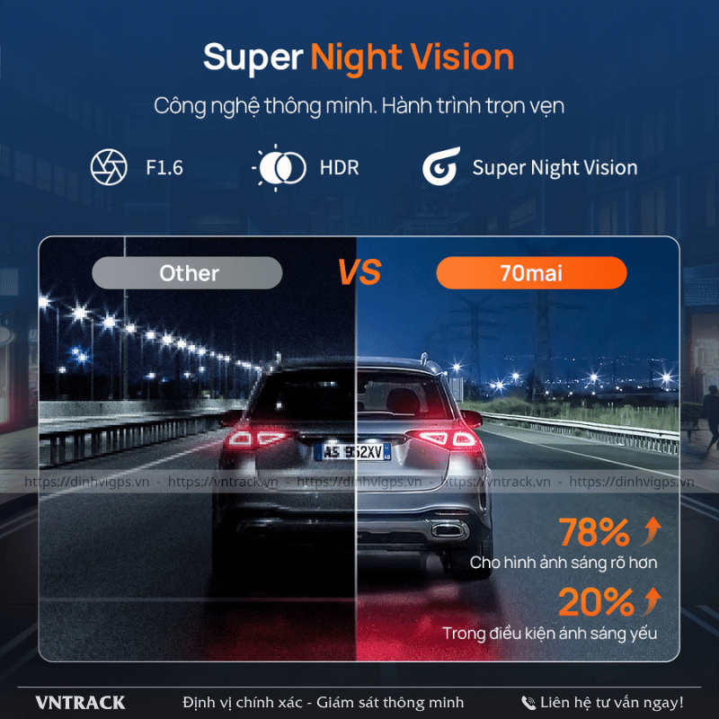 Chất lượng ghi hình ban đêm của 70mai A410 Neo với công nghệ Super Night Vision