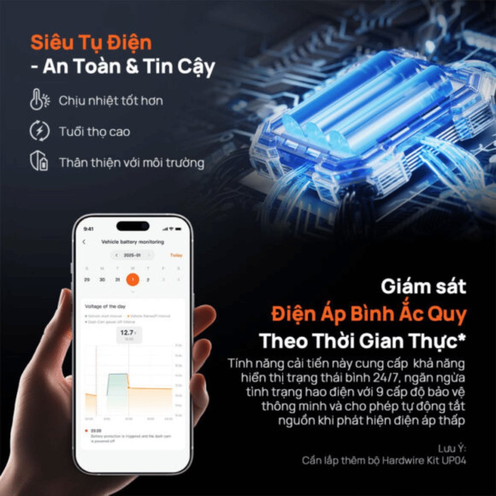 Đồ họa siêu tụ điện an toàn và ứng dụng giám sát điện áp ắc quy của Omni X800