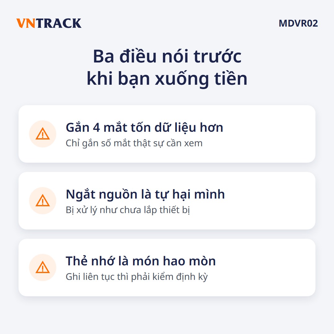 Ba điều cần biết trước khi mua đầu ghi hành trình MDVR02