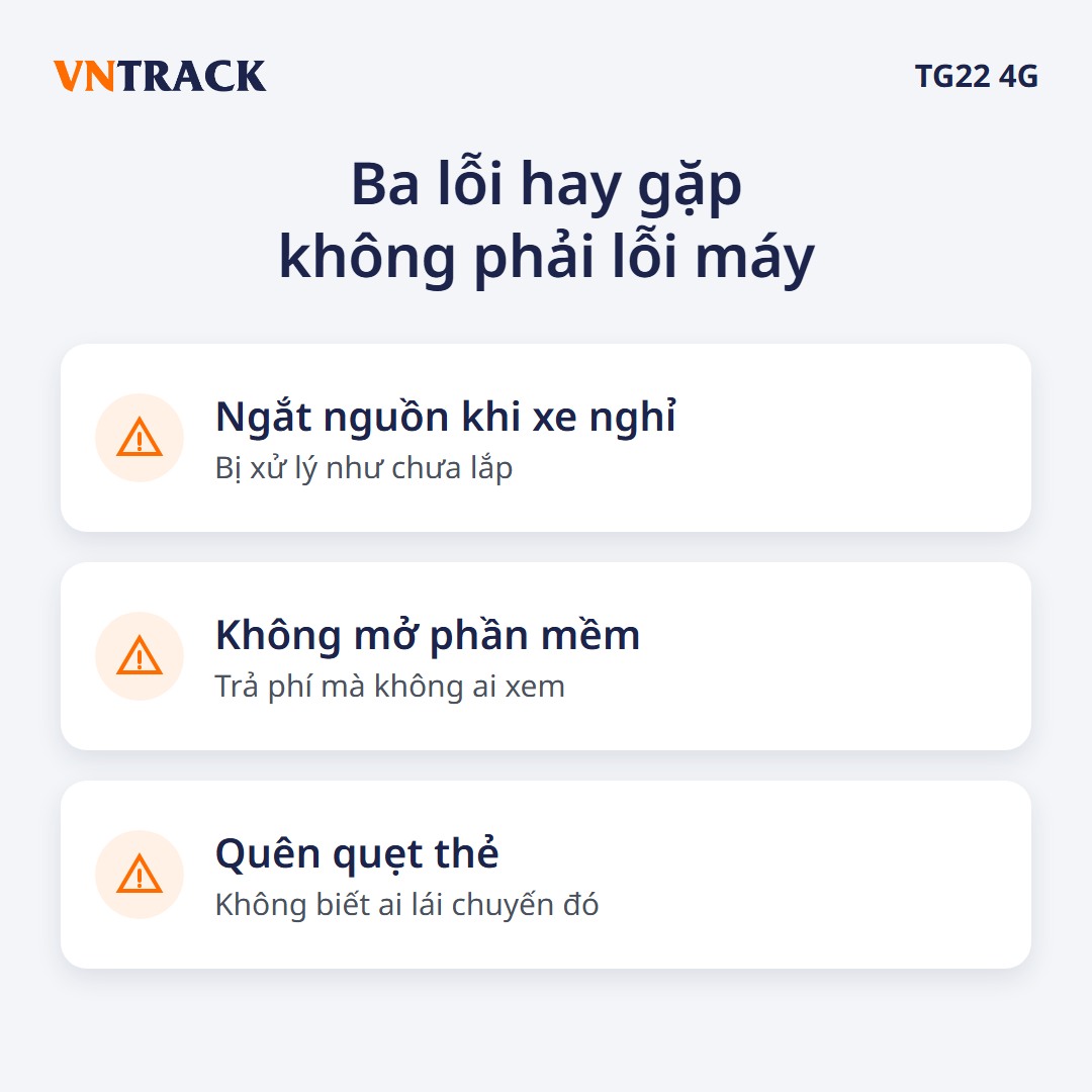 Ba lỗi hay gặp khi dùng thiết bị giám sát hành trình TG22