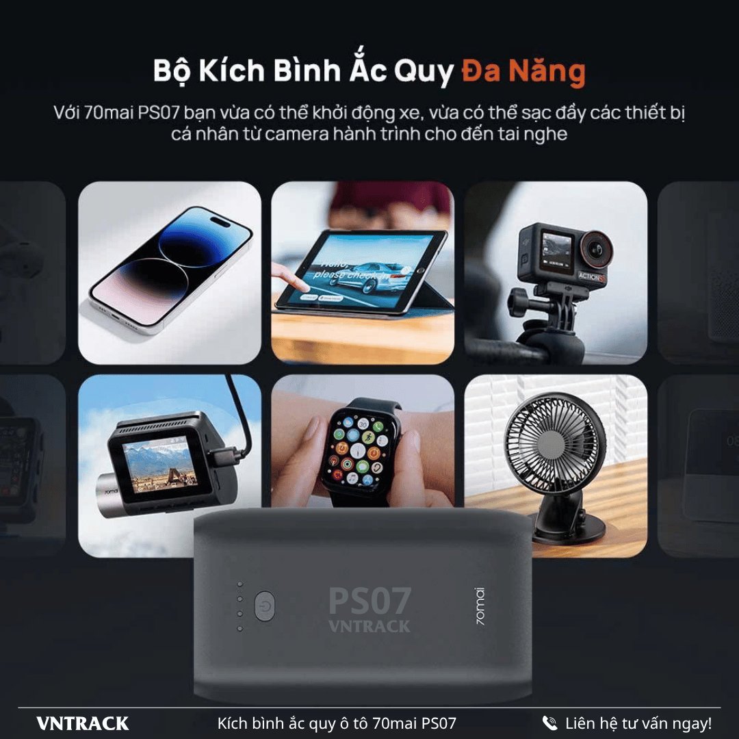 70mai PS07 sạc đa năng cho điện thoại máy tính bảng camera hành trình và đồng hồ thông minh