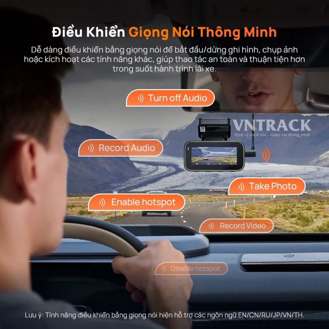 70mai A810 Lite điều khiển bằng giọng nói, hỗ trợ tiếng Việt