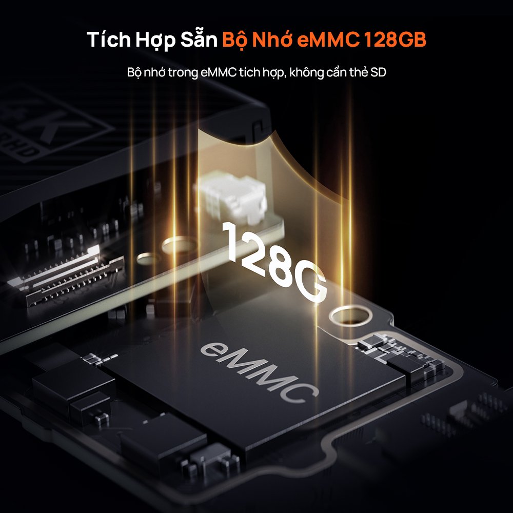 Chip bộ nhớ trong eMMC 128GB gắn sẵn trong 70mai M800, không cần thẻ nhớ SD