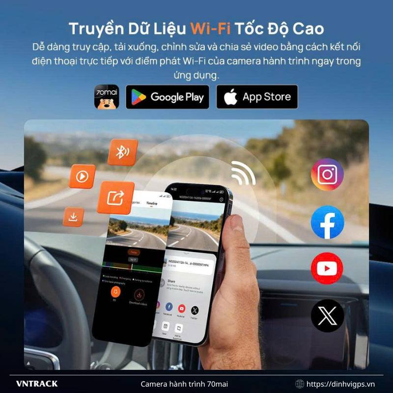 70mai T400 có kết nối wifi mạnh mẽ