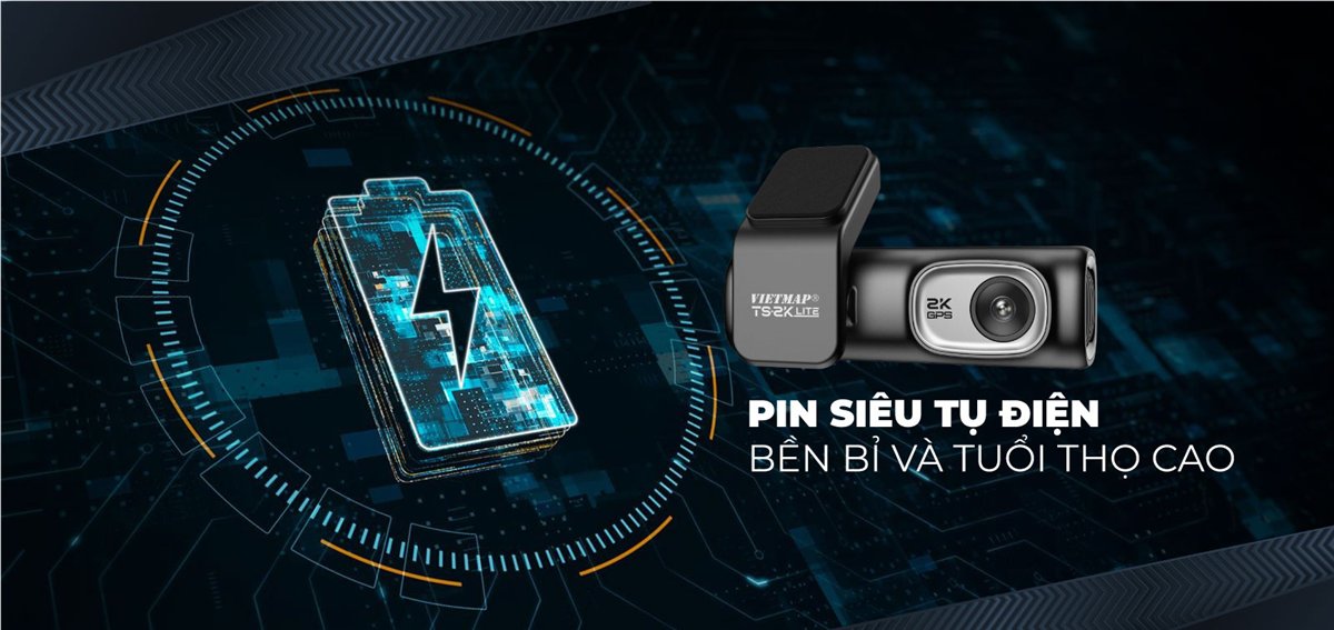 Vietmap TS-2K Lite dùng pin siêu tụ điện, bền và tuổi thọ cao