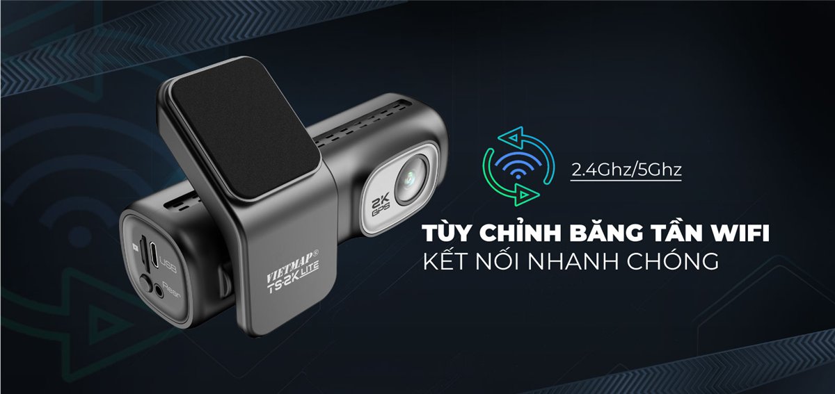 Vietmap TS-2K Lite chọn được băng tần Wi-Fi 2.4GHz hoặc 5GHz