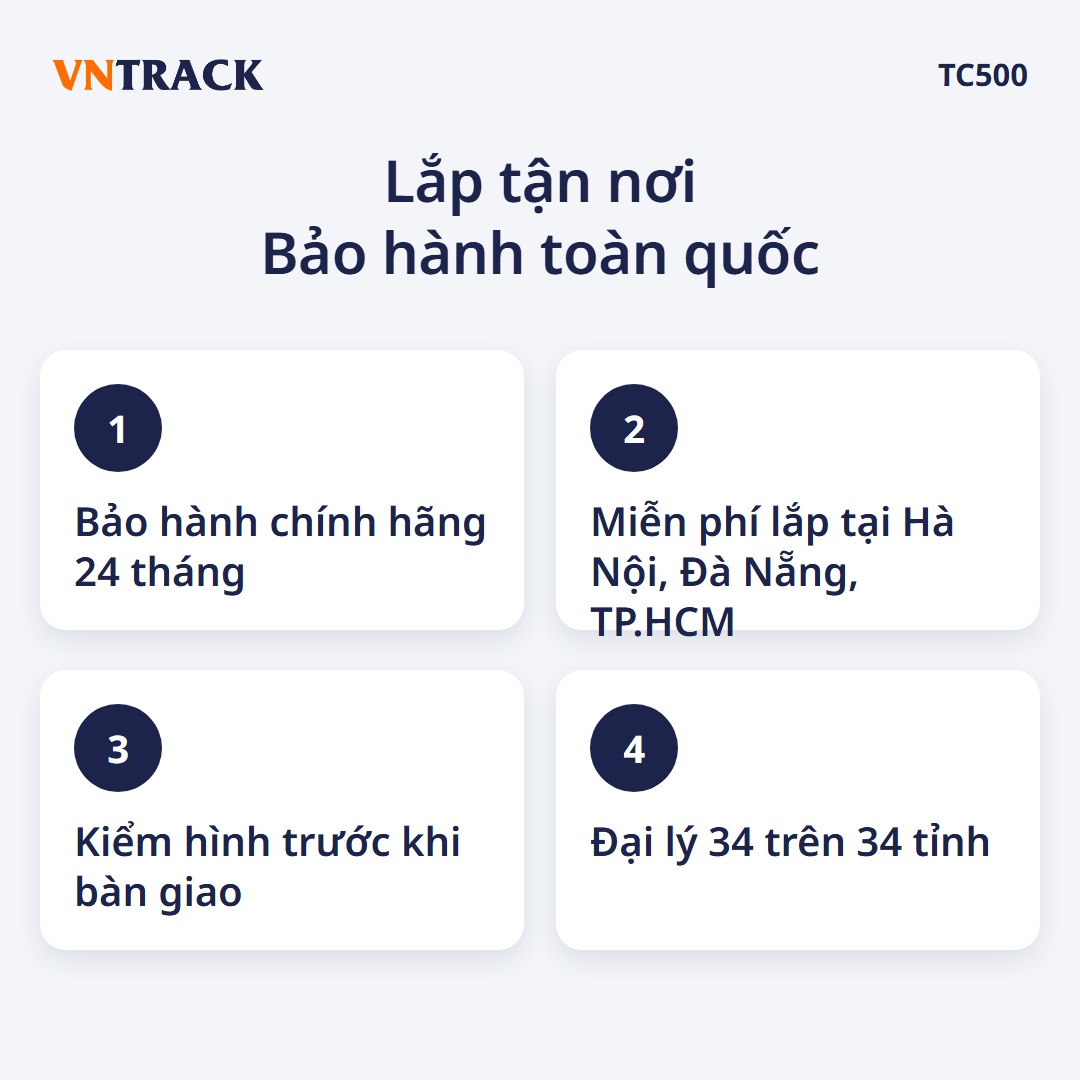 Vntrack lắp TC500 tận nơi, bảo hành chính hãng 24 tháng, đại lý 34 trên 34 tỉnh