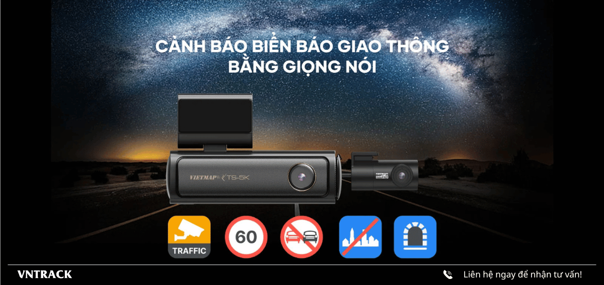 Vietmap TS-5K có thể cảnh báo giao thông bằng giọng nói