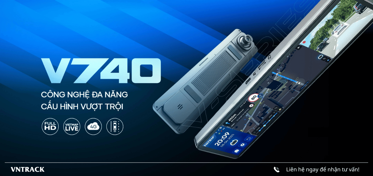 Vietmap V740 - Camera Hành Trình Gương Android Đa Năng