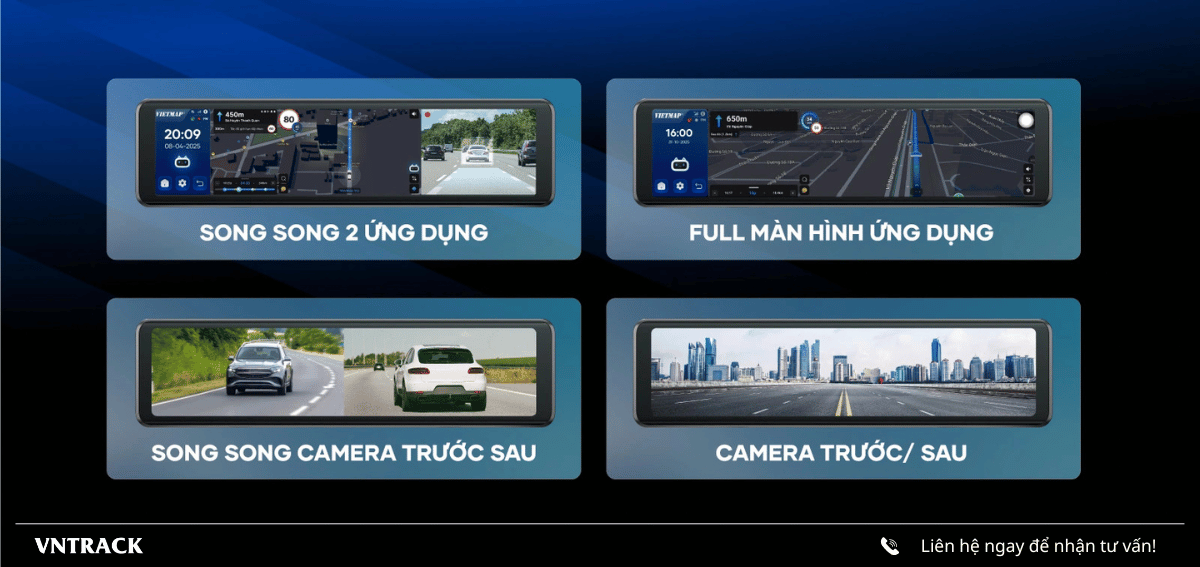 HIỂN THỊ LINH HOẠT song song dẫn đường và camera