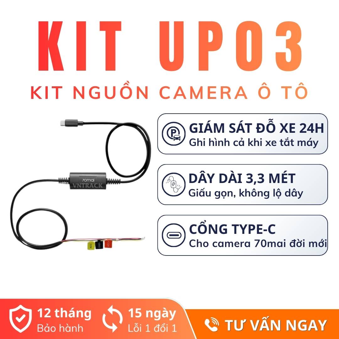 Bộ Hardwire Kit 70mai UP03 cổng Type-C cấp nguồn cho camera hành trình ô tô