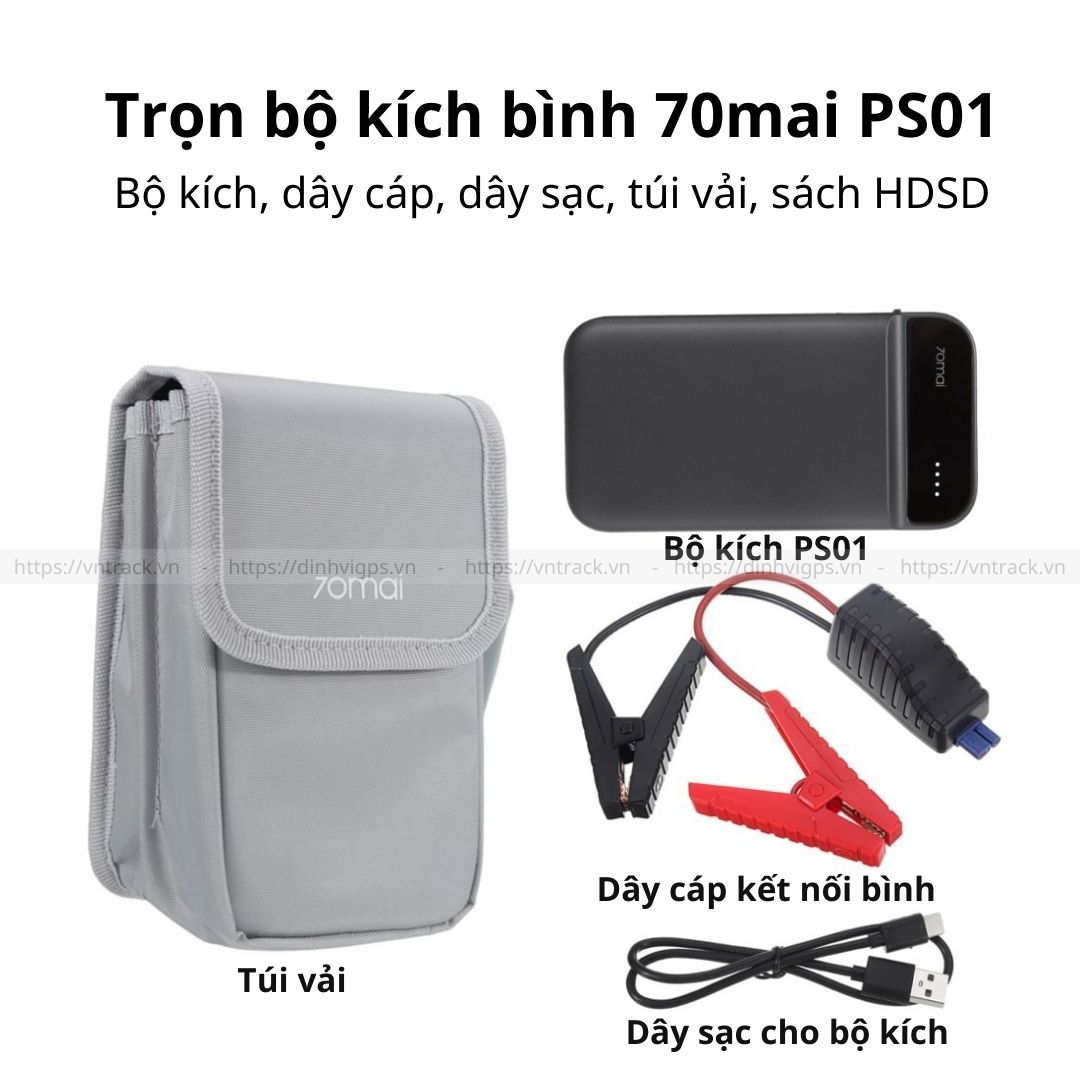 Bộ Kích Bình Ô Tô 70 Mai PS01 | 11100mAh, Kiêm Sạc Dự Phòng, Có Đèn Pin