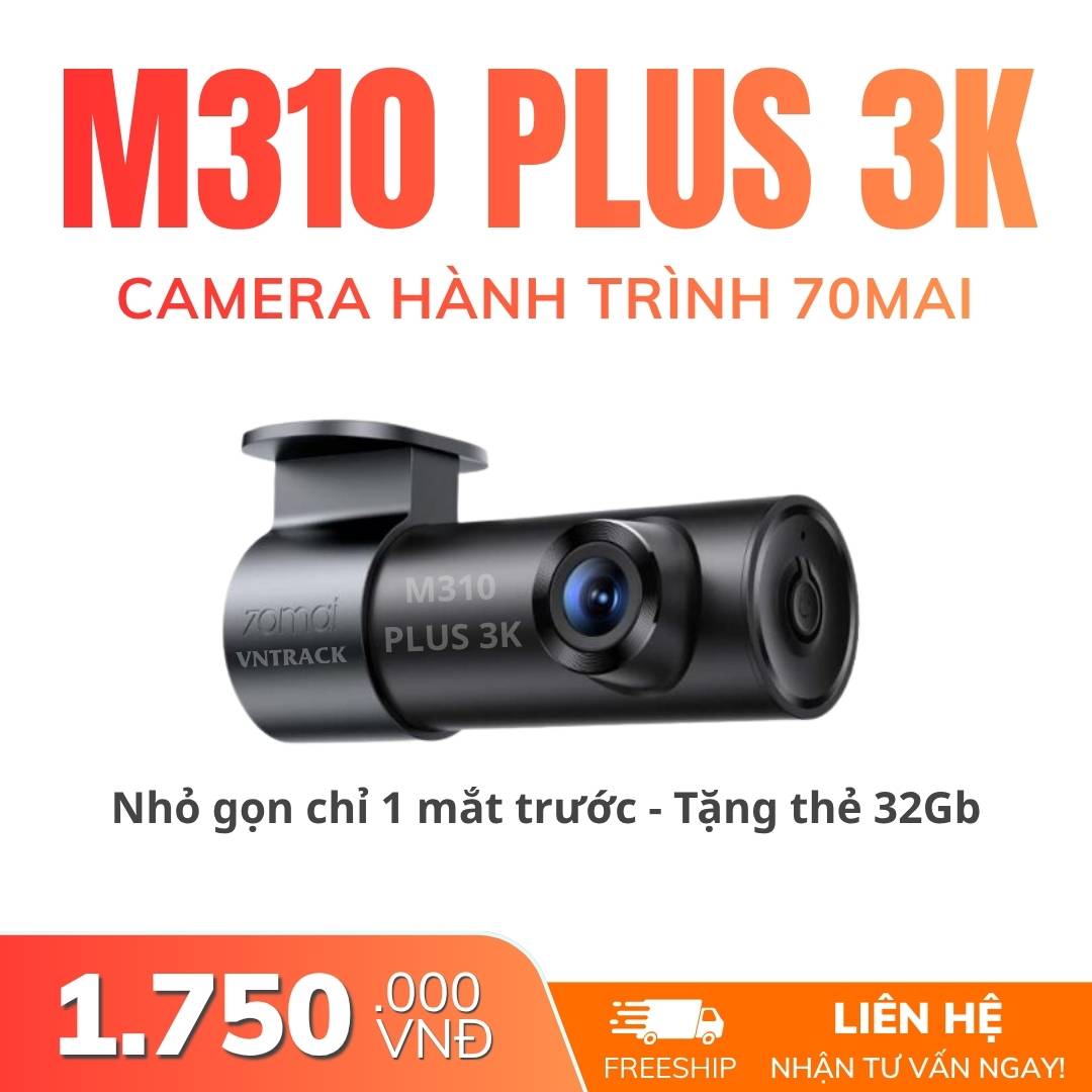 Camera hành trình 70mai M310 Plus 3K thân trụ nhỏ gọn chỉ một mắt trước, tặng kèm thẻ nhớ 32GB