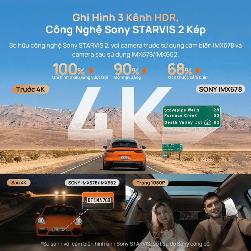 70MAI T800 - Camera Hành Trình 3 Mắt, Ghi Hình 4K Sắc Nét, NEW 2026