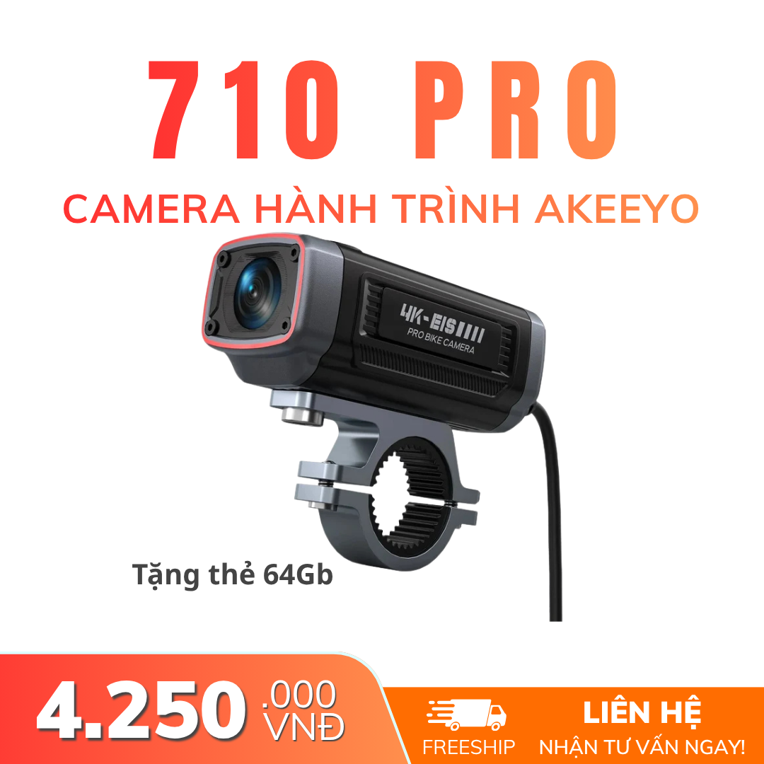 Camera Hành Trình Xe Máy Akeeyo AKY-710 Pro | 4K Chống Rung EIS
