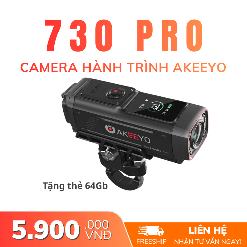 Camera Hành Trình Xe Máy Akeeyo AKY-730 Pro | 4K, Tích Hợp GPS