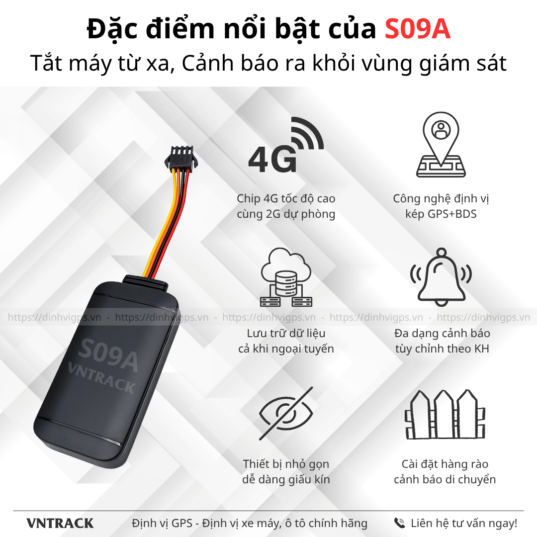 S09A - Thiết Bị Định Vị Chống Trộm Xe Máy, Quản Lý Ô Tô Tốt Nhất 2026