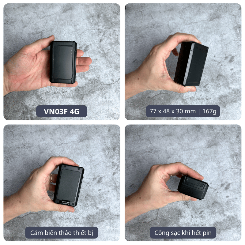 Định Vị Không Dây VN03F | Pin 6000, 7-15 ngày, Chip 4G+2G, Best seller