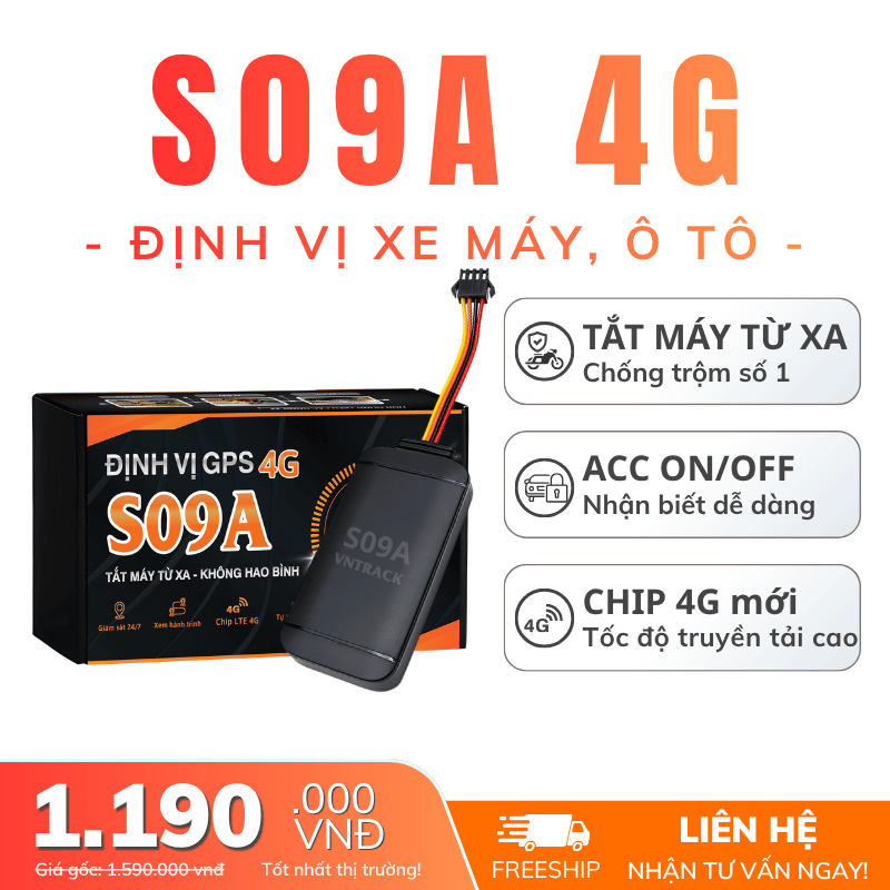S09A - Thiết Bị Định Vị Chống Trộm Xe Máy, Quản Lý Ô Tô Tốt Nhất 2026