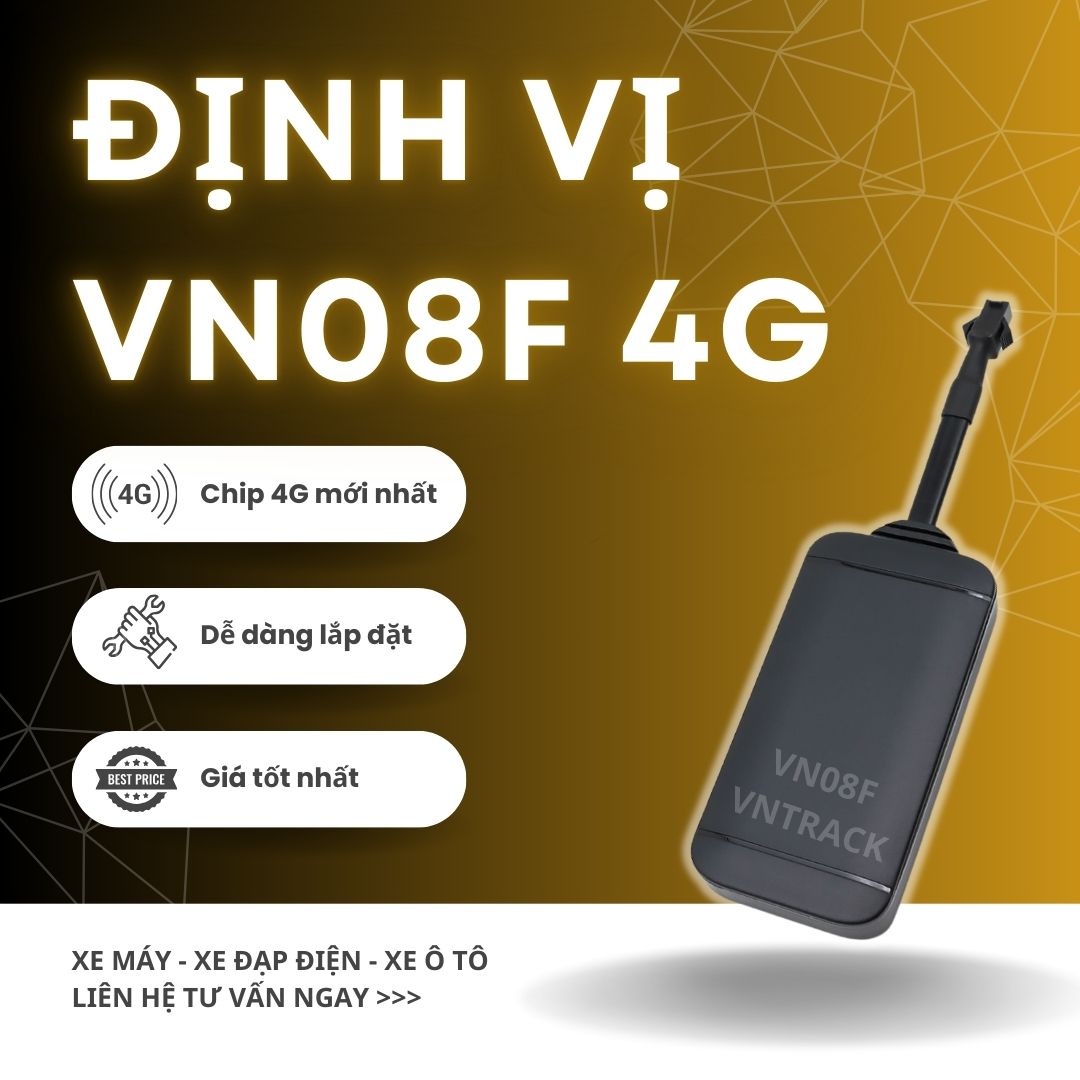 Định Vị Xe Máy, Ô Tô VN08F 4G - Giá Rẻ, Siêu Nhỏ, Dễ Dàng Lắp Đặt