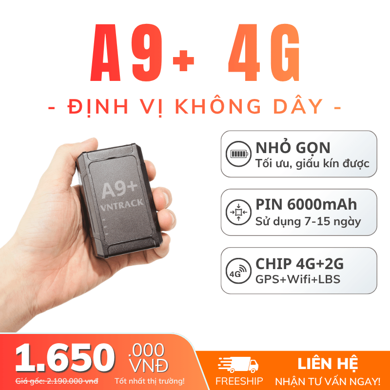 Định Vị Không Dây A9+ 4G | Pin 15 Ngày, Chính Xác Giá Rẻ, Best Seller