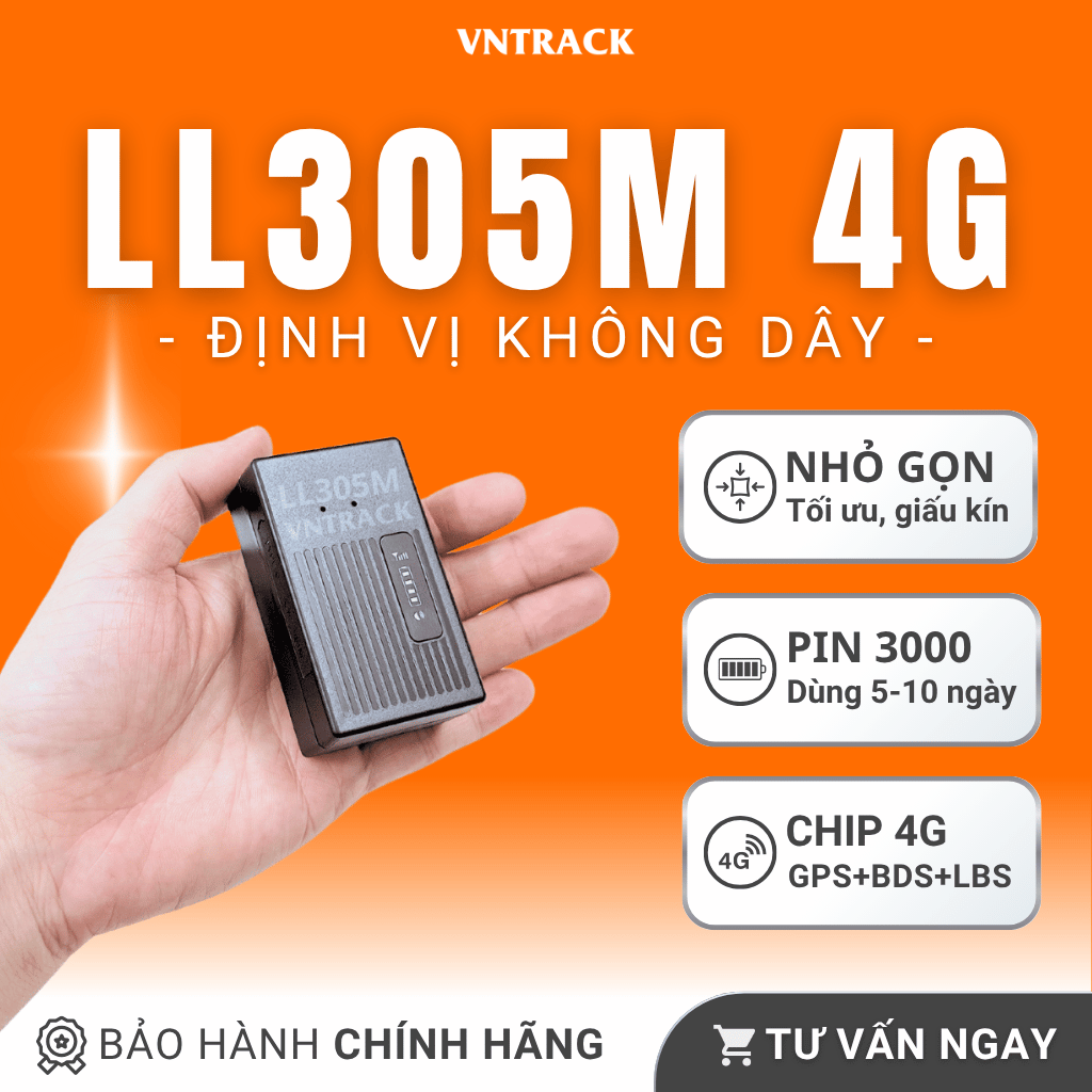 Định Vị Không Dây LL305M 4G | Pin 3000mAh dùng 5-10 ngày, Siêu nhỏ gọn, Chip 4G