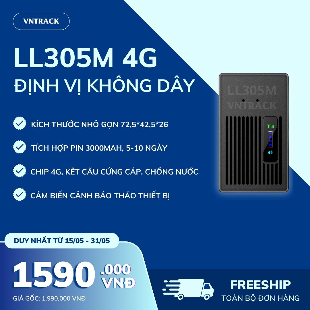 Định Vị Không Dây LL305M 4G | Pin 3000mAh dùng 5-10 ngày, Siêu nhỏ gọn, Chip 4G