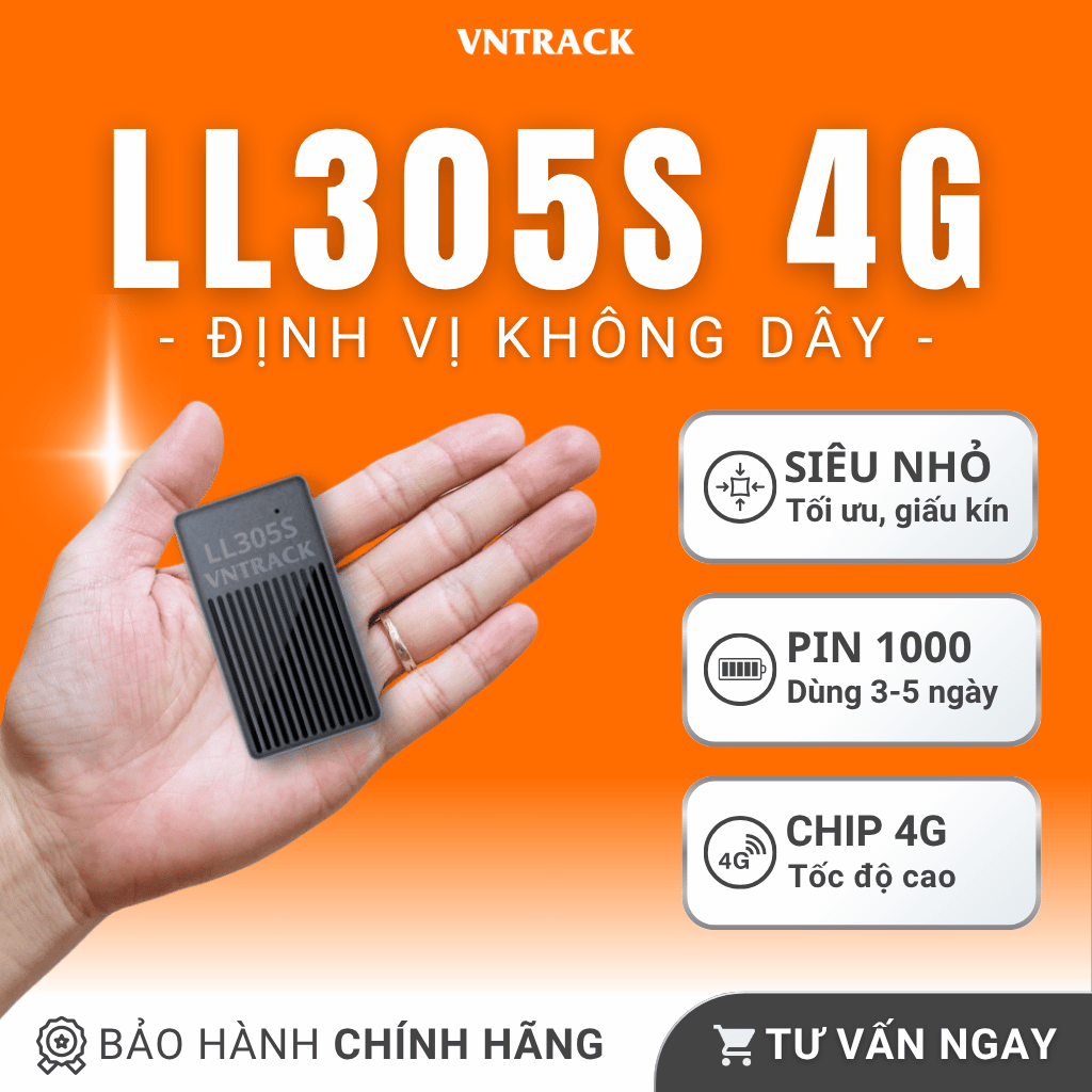 Định Vị Không Dây LL305S 4G Small | Pin 1000mAh Dùng 3-5 Ngày, Siêu Nhỏ Gọn, Chip 4G