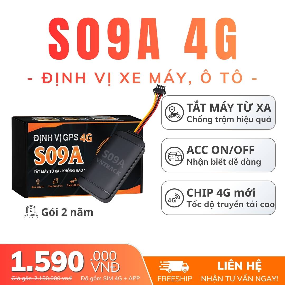 Định Vị GPS S09A 4G - Chống Trộm Xe Máy, Quản Lý Ô Tô Hiệu Quả