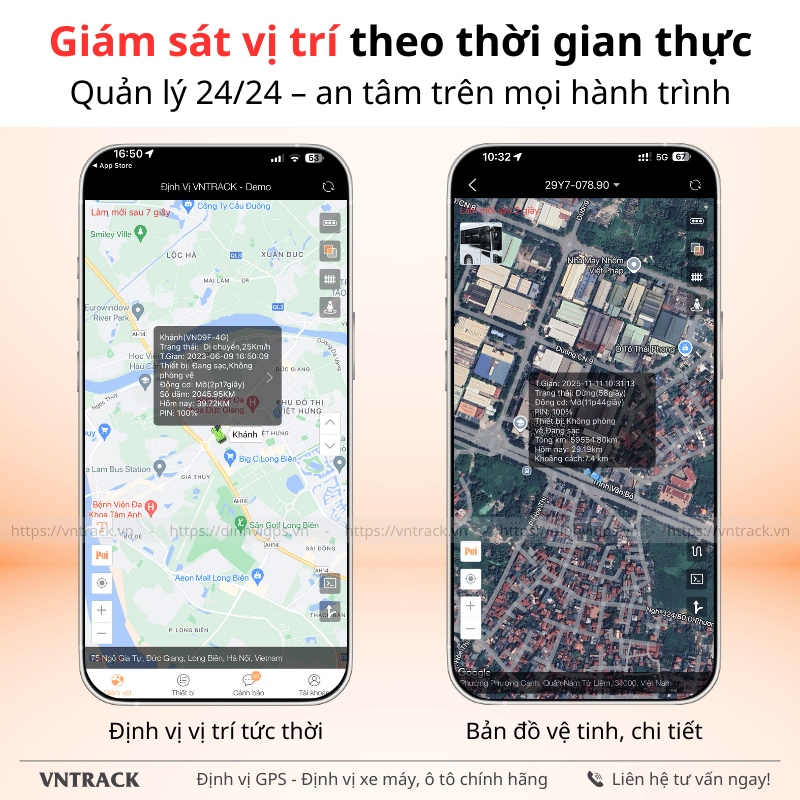 Định Vị Không Dây VN1001 4G | Pin 10000mAh, Từ 25-30 ngày, Chống nước IP65