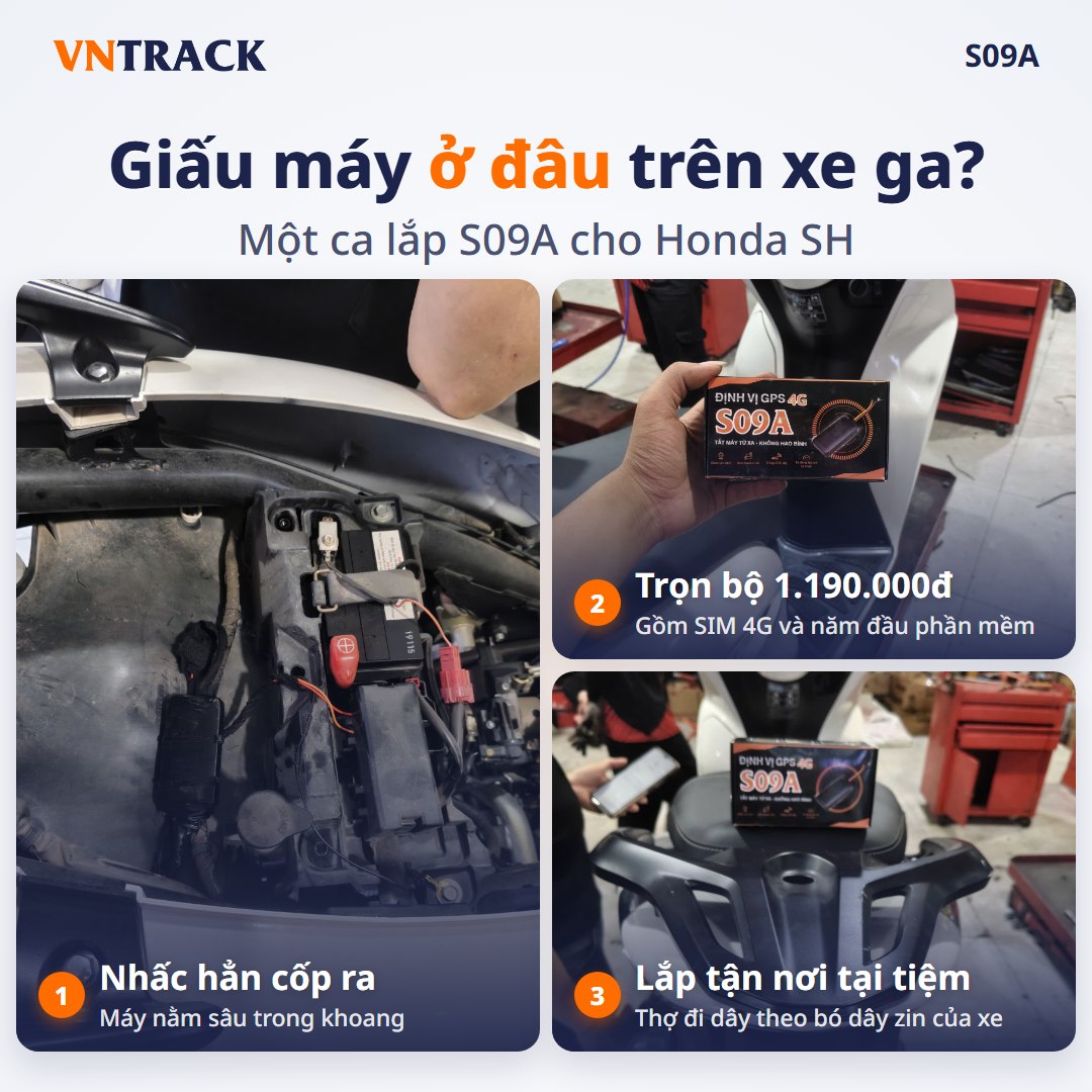 Định Vị GPS S09A 4G - Chống Trộm Xe Máy, Quản Lý Ô Tô Hiệu Quả