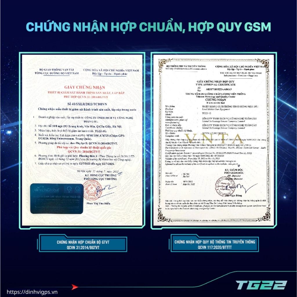 Định vị Hợp Chuẩn TG22 4G (Đầy đủ tính năng theo QCVN31:2014/BGTVT)