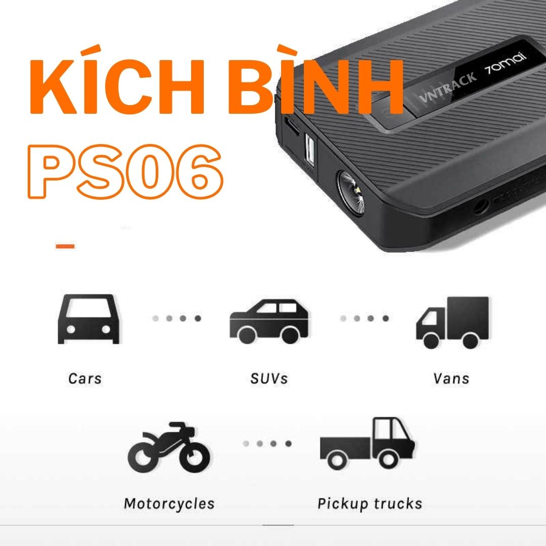 Kích Bình Ắc Quy Ô Tô 70mai PS06 | Pin 18000mAh, Kích xe xăng dưới 8L, Kích xe dầu dưới 3.5L