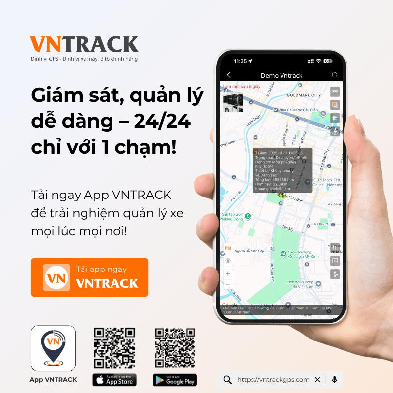 Định Vị Xe Máy, Ô Tô VN08F 4G | Giá Rẻ, Nhỏ Gọn, Dễ Dàng Lắp Đặt