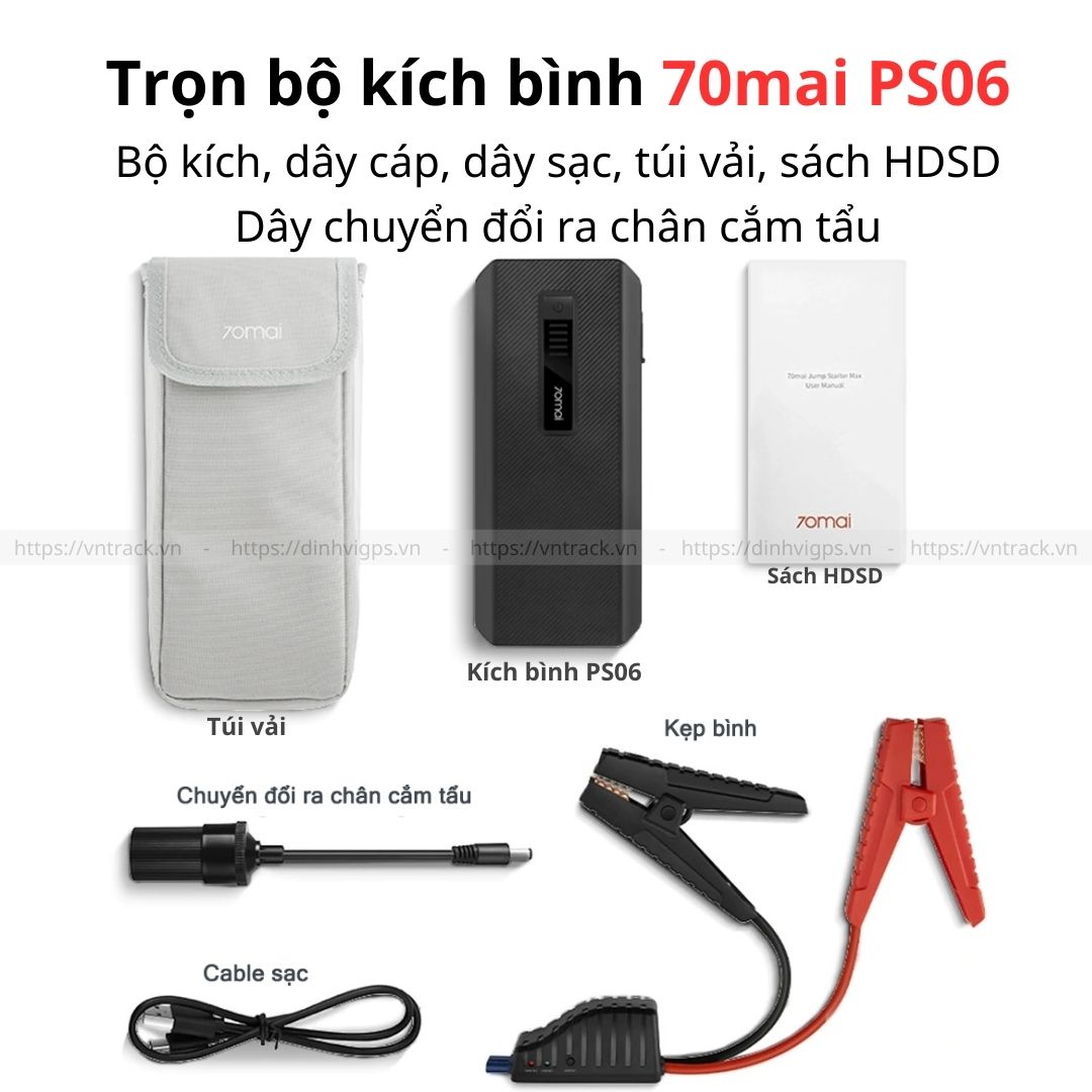 Kích Bình Ắc Quy Ô Tô 70mai PS06 | Pin 18000mAh, Kích xe xăng dưới 8L, Kích xe dầu dưới 3.5L