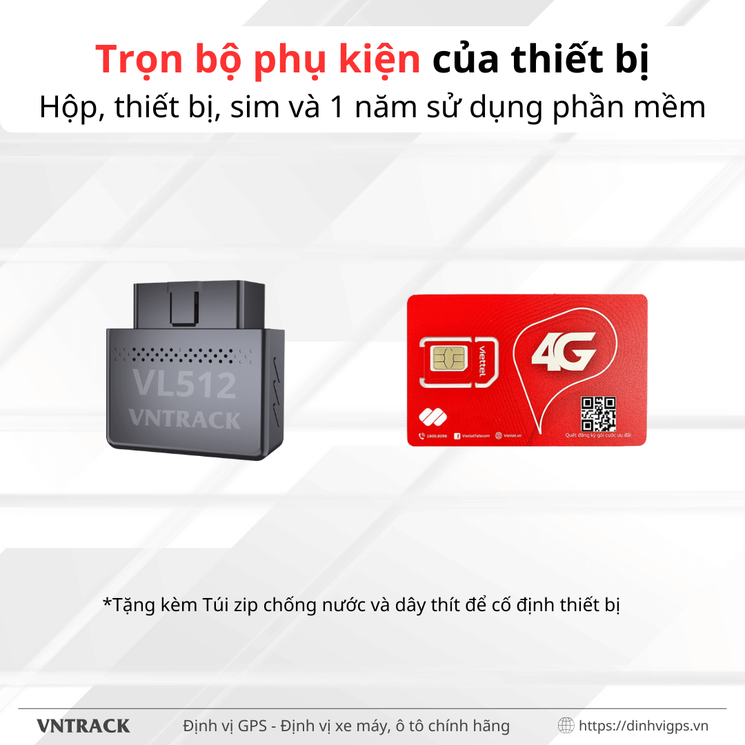 Định Vị Ô Tô VL512 4G | Dễ Dàng Cắm cổng OBD II, Chuyên dụng cho ô tô, Cắm là chạy