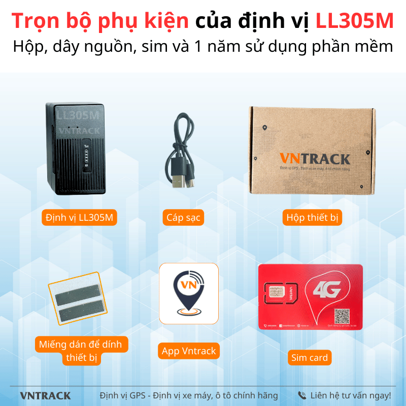 Định Vị Không Dây LL305M 4G | Pin 3000mAh dùng 5-10 ngày, Siêu nhỏ gọn, Chip 4G