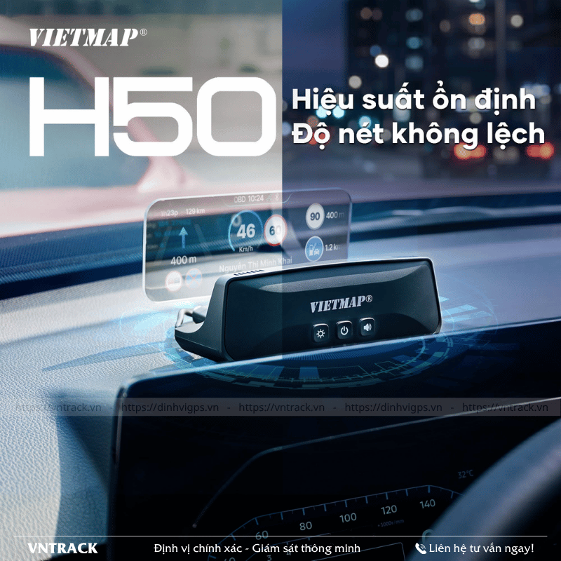 VIETMAP H50 - Màn Hình HUD Hiển Thị Thông Tin
